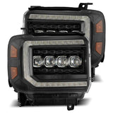 AlphaRex 14-18 GMC Sierra NOVA LED Proj Headlights Plank Style Black w/Activ Light/Seq Signal/DRL | Too Fast Autoparts | Order Online