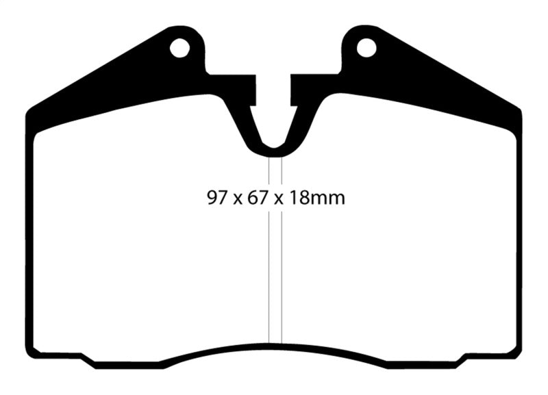 EBC 89-95 Ferrari 348 3.4 Redstuff Plaquettes de frein avant/arrière (jeu d'essieux uniquement)