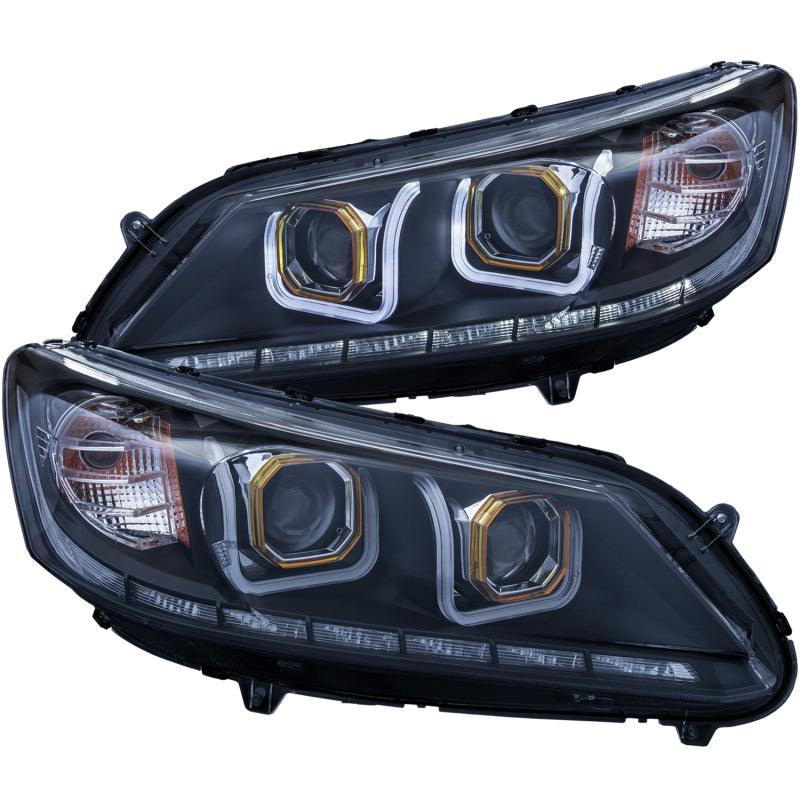 ANZO 2013-2015 Honda Accord Projector Headlights w/ U-Bar Black | Too Fast Autoparts | Order Online | Canada & USA Shipping
