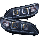 ANZO 2013-2015 Honda Accord Projector Headlights w/ U-Bar Black | Too Fast Autoparts | Order Online | Canada & USA Shipping