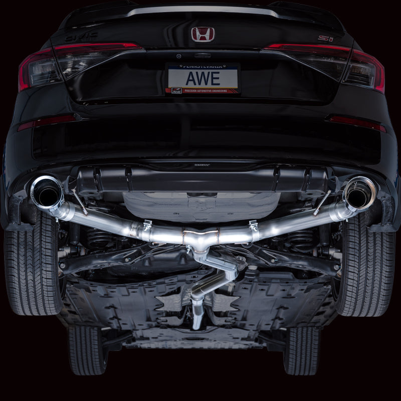 AWE Tuning 22+ Honda Civic Si/Acura Integra Track Edition Cat-Back Exhaust - Dual Chrome Silver Tips