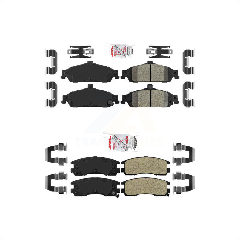 AmeriBRAKES Front Ceramic Rear Semi-Metallic Disc Brake Pads Kit For 1997 Oldsmobile Cutlass KNF-101727