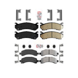 AmeriBRAKES Front Ceramic Rear Semi-Metallic Disc Brake Pads Kit For 2003-2005 Chevrolet Express 2500 GMC Savana KNF-101627