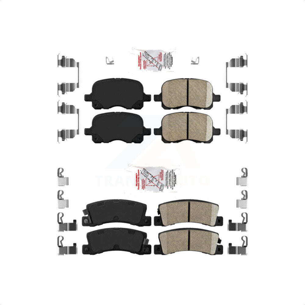 AmeriBRAKES Front Rear Ceramic Disc Brake Pads Kit For 2002 Chevrolet Prizm KNF-101722