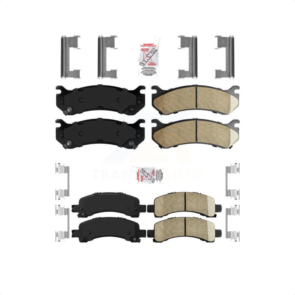 AmeriBRAKES Front Rear Ceramic Disc Brake Pads Kit For 2003-2005 Chevrolet Express 2500 GMC Savana KNF-101626