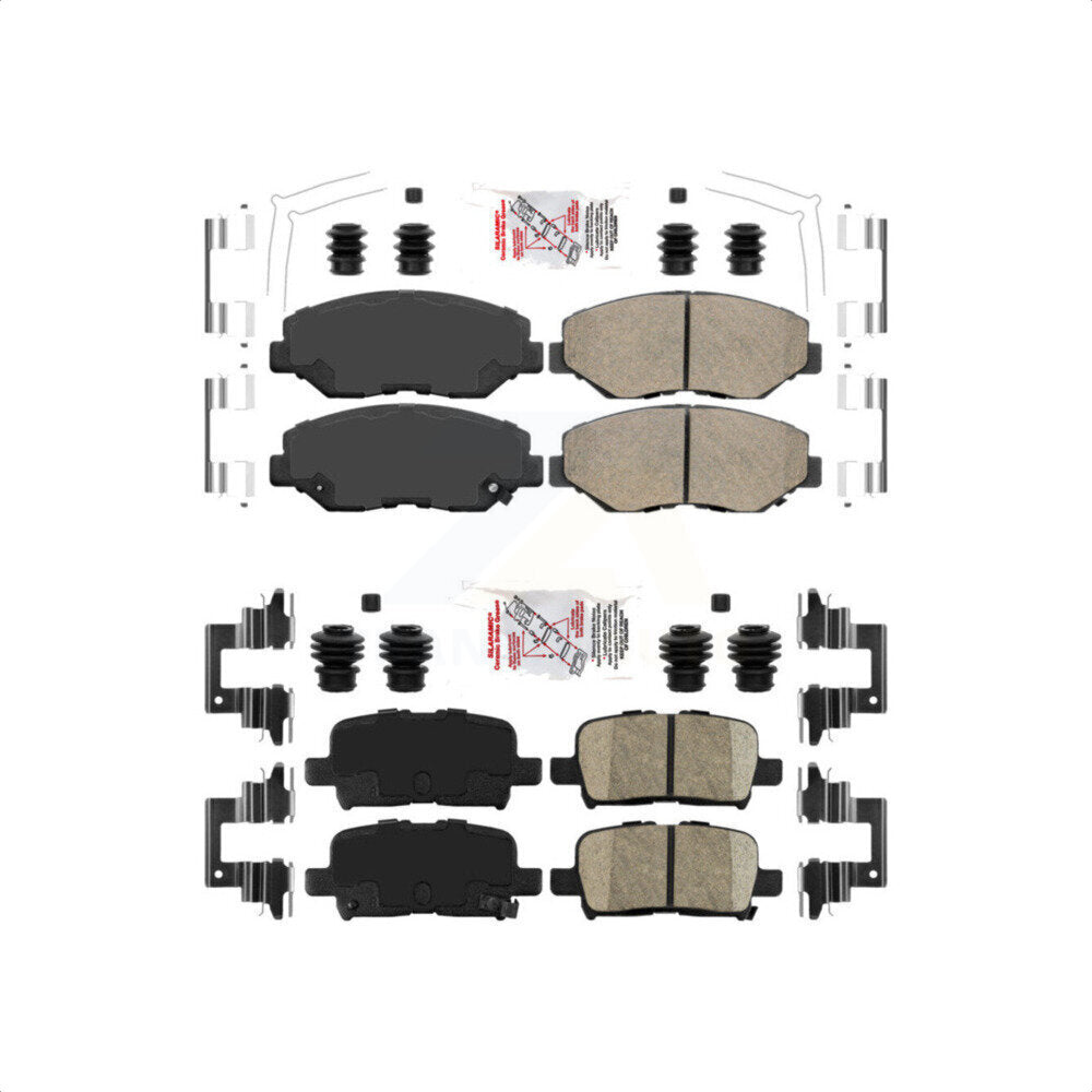 AmeriBRAKES Front Rear Ceramic Disc Brake Pads Kit For 2003-2008 Honda Pilot KNF-101086