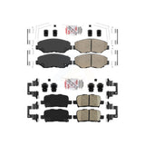 AmeriBRAKES Front Rear Ceramic Disc Brake Pads Kit For 2003-2008 Honda Pilot KNF-101086