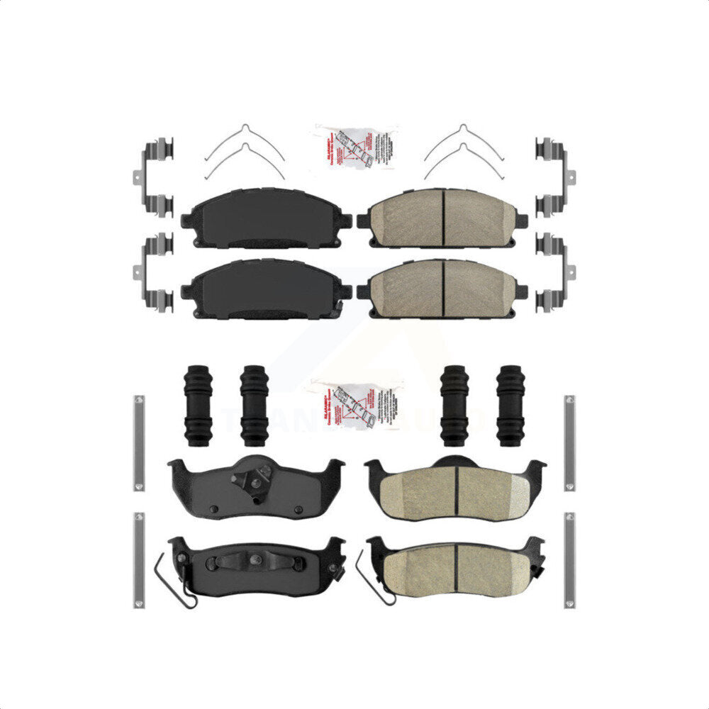 AmeriBRAKES Front Rear Ceramic Disc Brake Pads Kit For 2004 Nissan Pathfinder KNF-101752