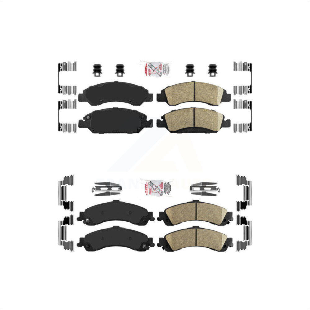 AmeriBRAKES Front Rear Ceramic Disc Brake Pads Kit For 2005-2006 Chevrolet Silverado 1500 GMC Sierra With Dual Piston Caliper Drum rear brakes KNF-101615