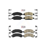 AmeriBRAKES Front Rear Ceramic Disc Brake Pads Kit For 2009-2014 Chevrolet Express 1500 GMC Savana KNF-101258