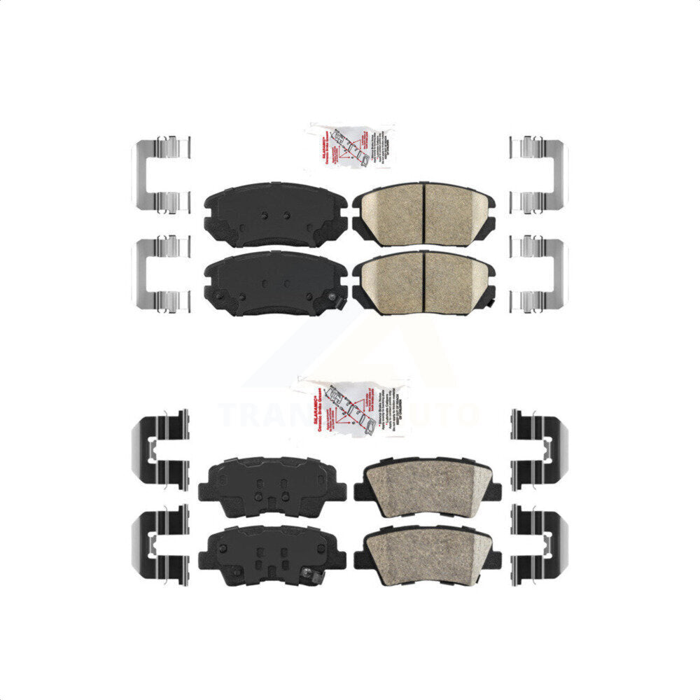 AmeriBRAKES Front Rear Ceramic Disc Brake Pads Kit For 2010-2011 Hyundai Azera KNF-101014