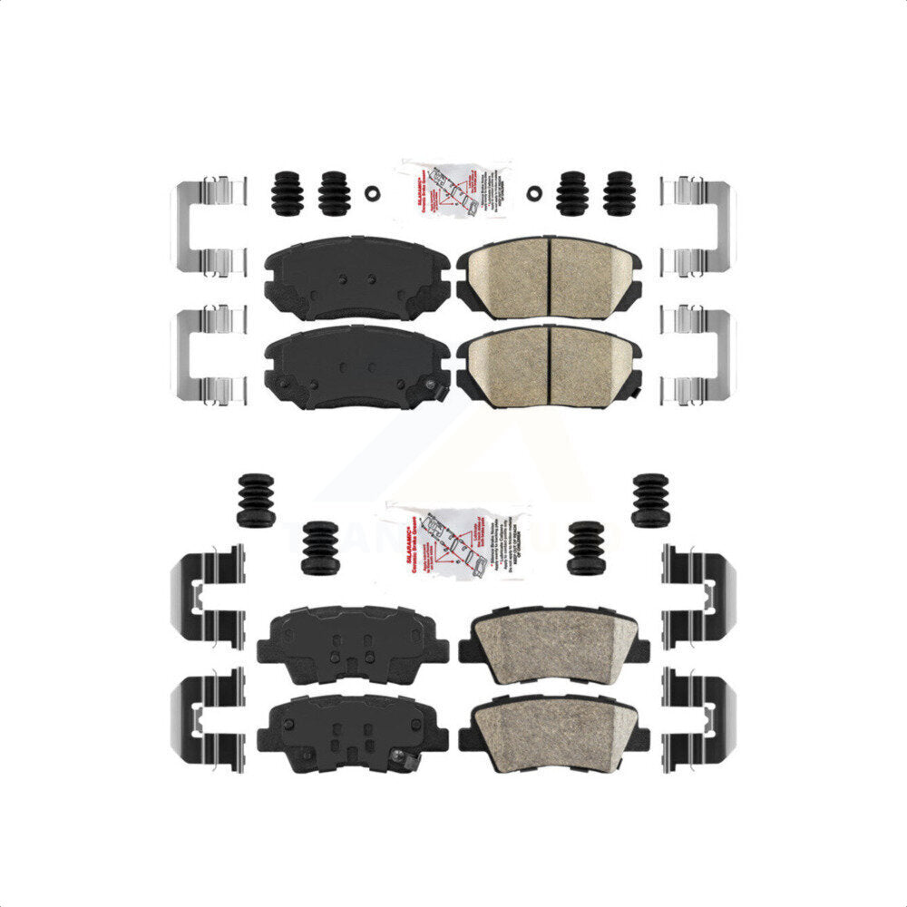 AmeriBRAKES Front Rear Ceramic Disc Brake Pads Kit For 2010-2011 Hyundai Azera KNF-101015