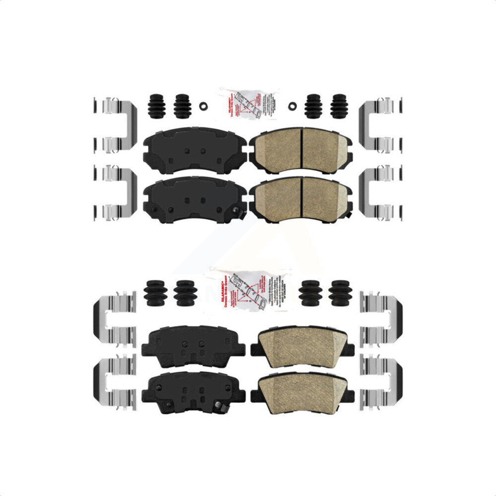 AmeriBRAKES Front Rear Ceramic Disc Brake Pads Kit For 2010-2013 Kia Soul KNF-100782