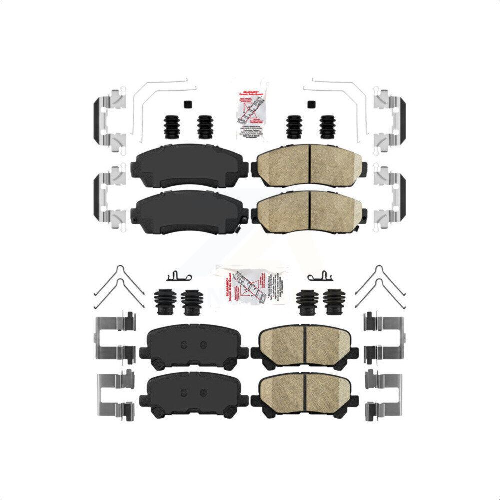 AmeriBRAKES Front Rear Ceramic Disc Brake Pads Kit For 2011-2017 Honda Odyssey KNF-100870