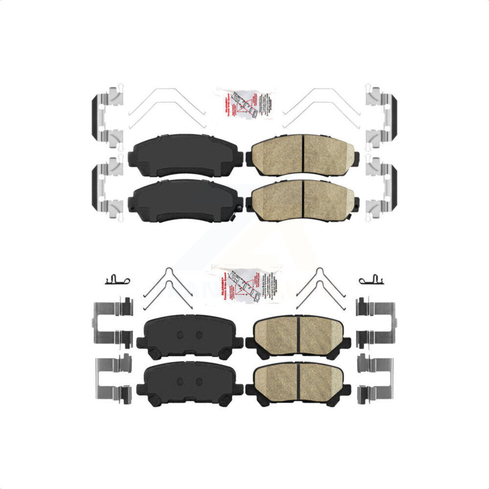 AmeriBRAKES Front Rear Ceramic Disc Brake Pads Kit For 2011-2017 Honda Odyssey KNF-100873