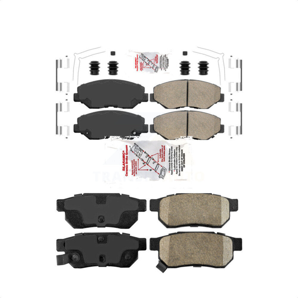 AmeriBRAKES Front Rear Ceramic Disc Brake Pads Kit For 2013-2014 Honda Fit EV Vehicles Manufactured In Mexico KNF-101511