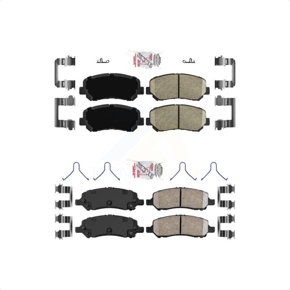 AmeriBRAKES Front Rear Ceramic Disc Brake Pads Kit For 2013-2016 Dodge Dart KNF-101593