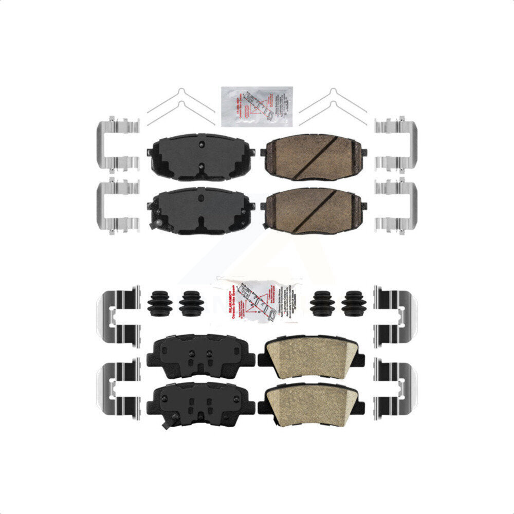 AmeriBRAKES Front Rear Ceramic Disc Brake Pads Kit For 2014-2016 Kia Soul KNF-101729