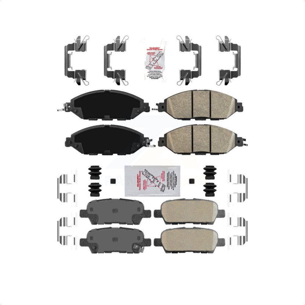 AmeriBRAKES Front Rear Ceramic Disc Brake Pads Kit For 2014-2020 INFINITI QX60 KNF-101505