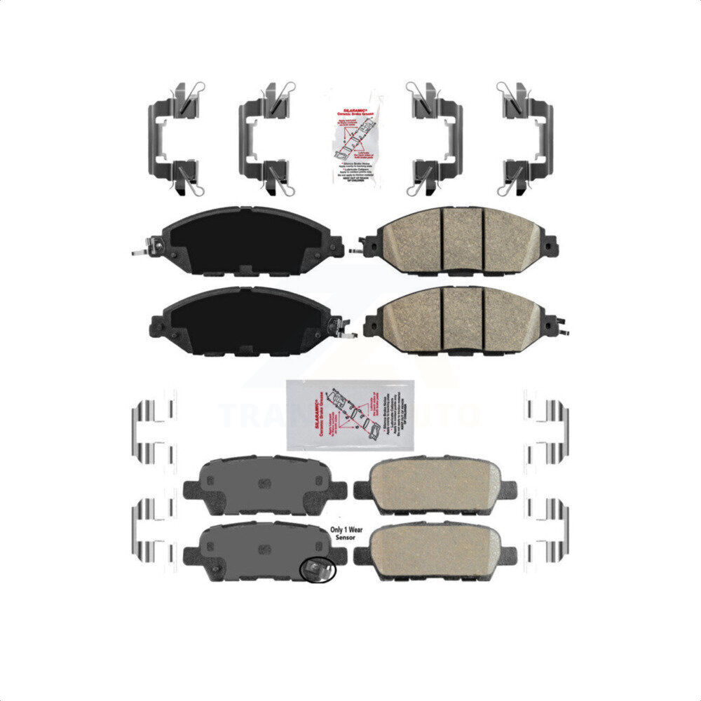 AmeriBRAKES Front Rear Ceramic Disc Brake Pads Kit For 2014-2020 INFINITI QX60 KNF-101506