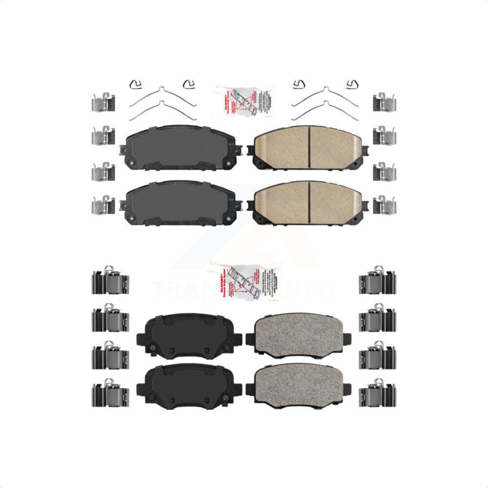 AmeriBRAKES Front Rear Ceramic Disc Brake Pads Kit For 2014-2022 Jeep Cherokee With Dual Piston Caliper KNF-101035