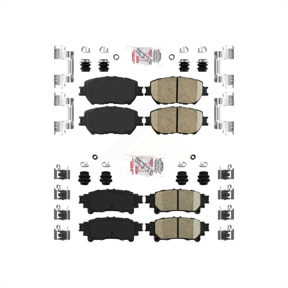 AmeriBRAKES Front Rear Ceramic Disc Brake Pads Kit For 2014 Lexus IS250 C F Sport KNF-101654