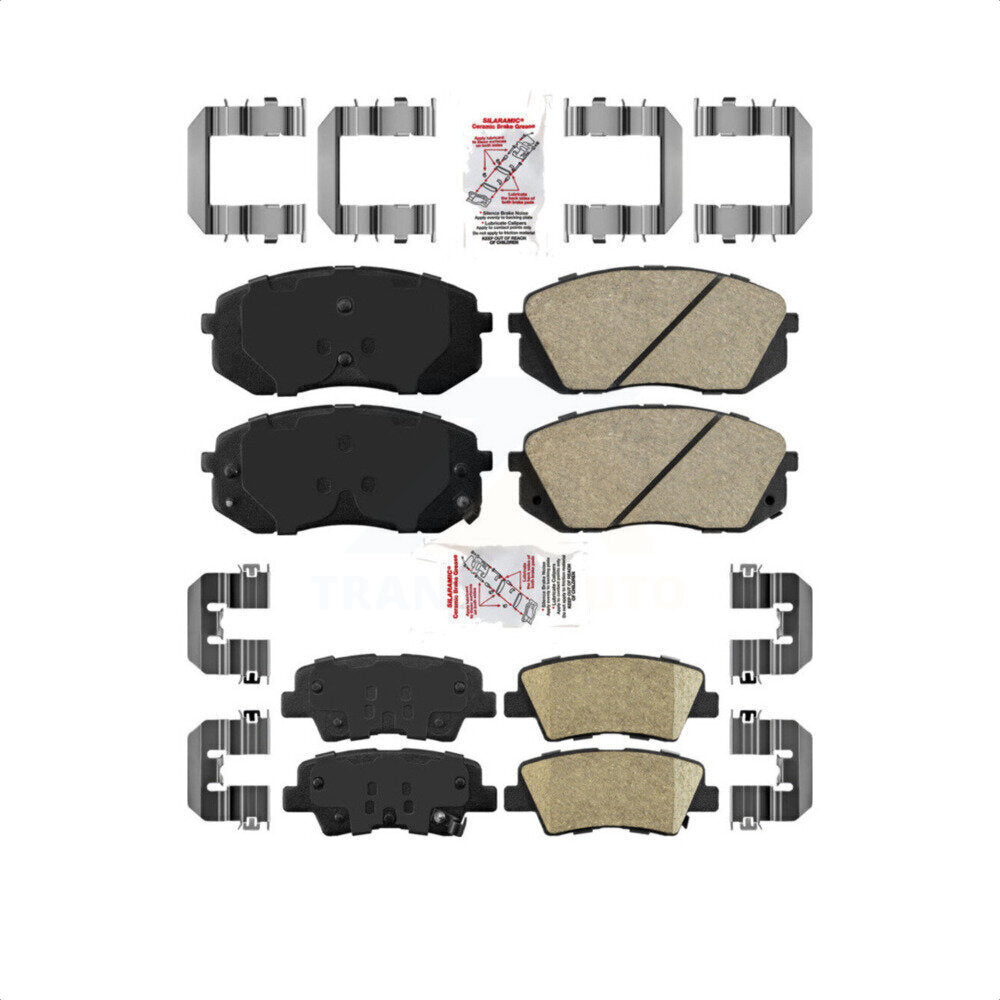 AmeriBRAKES Front Rear Ceramic Disc Brake Pads Kit For 2016 Kia Soul EV From Chassis VIN #160921 KNF-100188