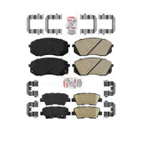 AmeriBRAKES Front Rear Ceramic Disc Brake Pads Kit For 2016 Kia Soul EV From Chassis VIN #160921 KNF-100188