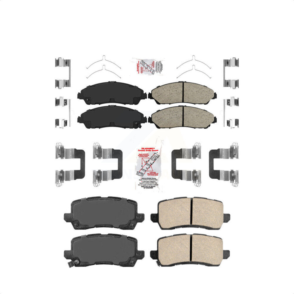 AmeriBRAKES Front Rear Ceramic Disc Brake Pads Kit For 2017-2020 Acura MDX KNF-101412