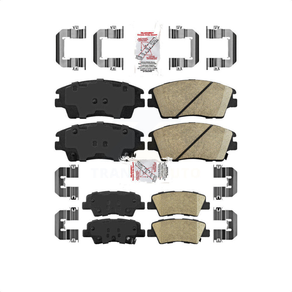 AmeriBRAKES Front Rear Ceramic Disc Brake Pads Kit For 2017-2020 Hyundai Elantra 1.6L KNF-101160