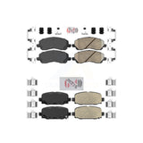 AmeriBRAKES Front Rear Ceramic Disc Brake Pads Kit For 2017 Jeep Compass With Code BR3 KNF-101514