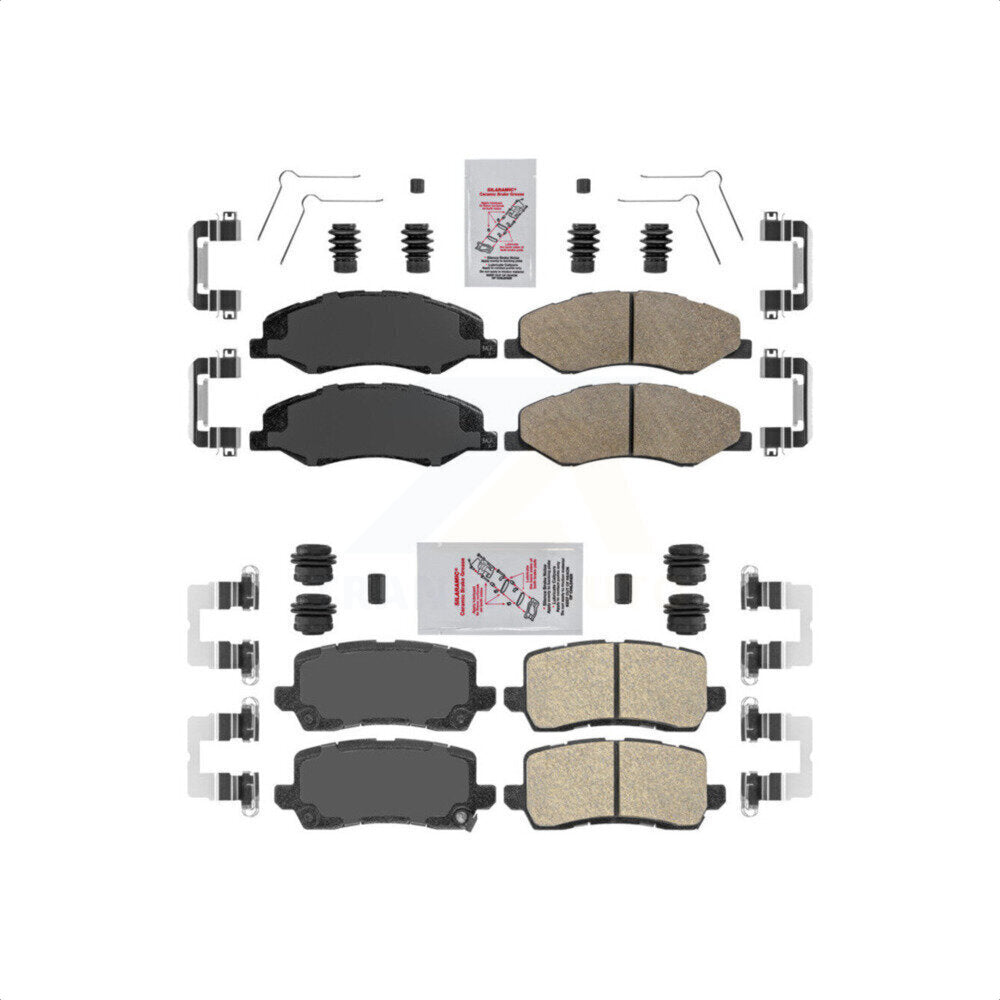 AmeriBRAKES Front Rear Ceramic Disc Brake Pads Kit For 2018-2020 Honda Odyssey KNF-101051