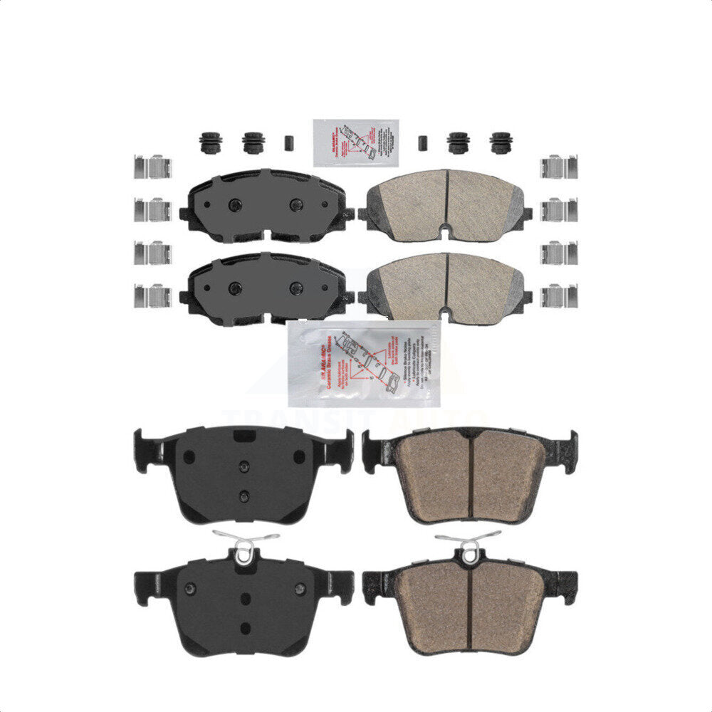 AmeriBRAKES Front Rear Ceramic Disc Brake Pads Kit For 2018-2021 Volkswagen Atlas KNF-101483