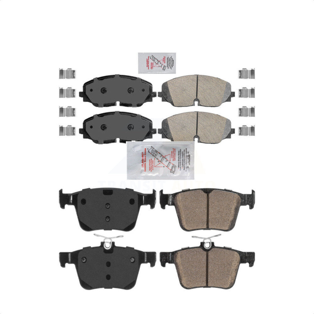 AmeriBRAKES Front Rear Ceramic Disc Brake Pads Kit For 2018-2021 Volkswagen Atlas KNF-101484