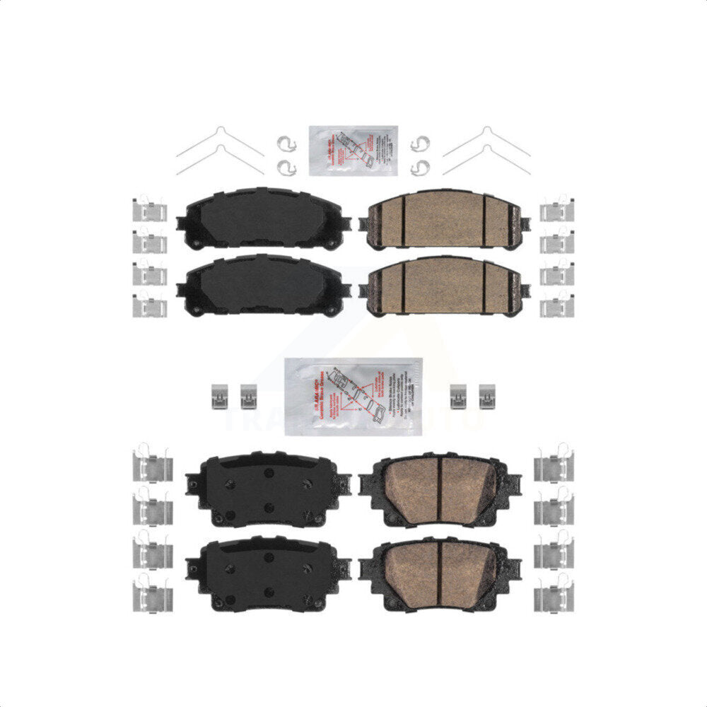 AmeriBRAKES Front Rear Ceramic Disc Brake Pads Kit For 2020-2023 Toyota Highlander KNF-100003