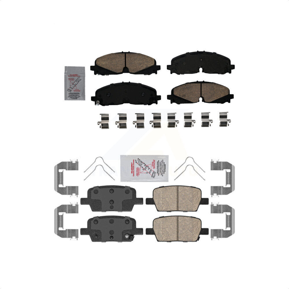 AmeriBRAKES Front Rear Ceramic Disc Brake Pads Kit For 2020 Chevrolet Traverse KNF-101495