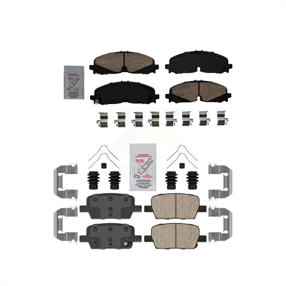 AmeriBRAKES Front Rear Ceramic Disc Brake Pads Kit For 2020 Chevrolet Traverse KNF-101496