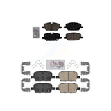 AmeriBRAKES Front Rear Ceramic Disc Brake Pads Kit For 2021-2022 Chevrolet Camaro LT LS with 2.0L KNF-101597