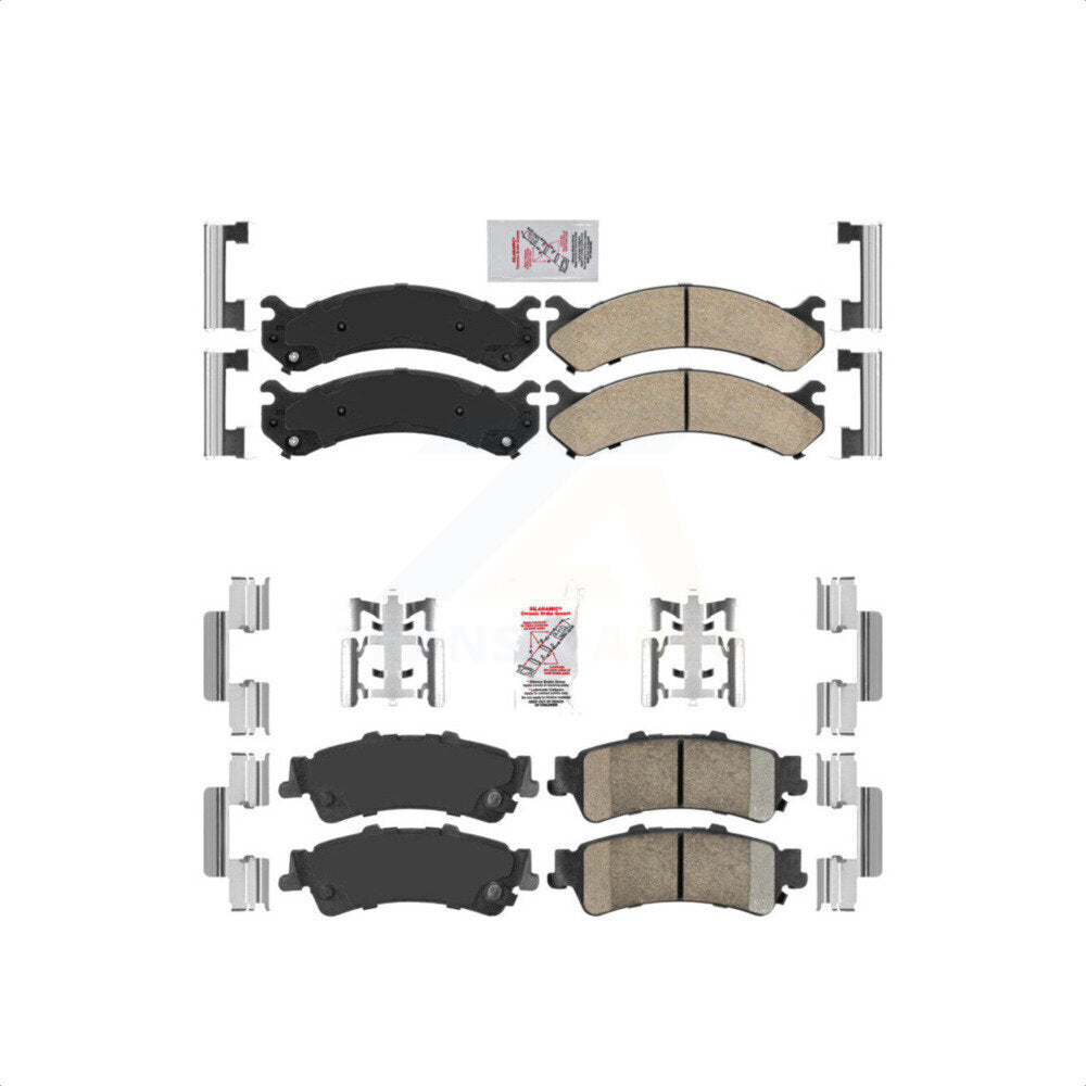 AmeriBRAKES Front Rear Ceramic Disc Brake Pads Kit For Cadillac DeVille DTS Chevrolet Silverado 3500 GMC Sierra KNF-100054