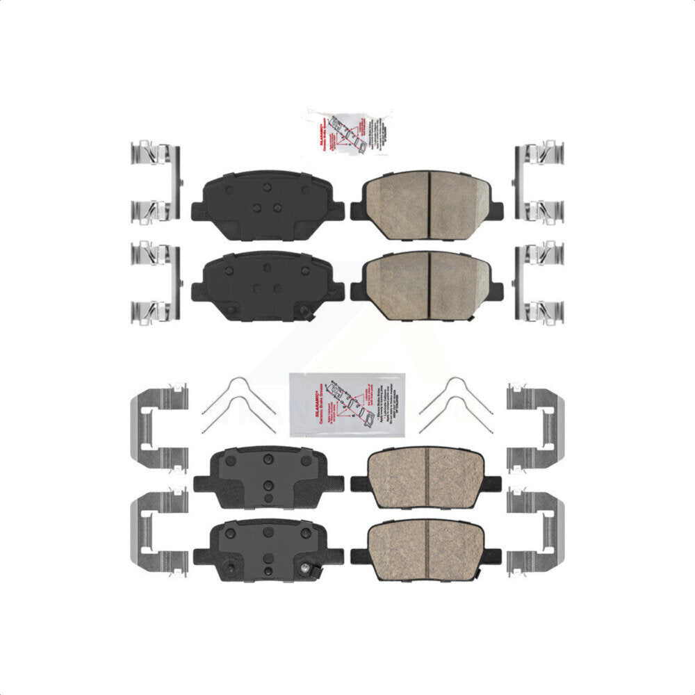 AmeriBRAKES Front Rear Ceramic Disc Brake Pads Kit For Chevrolet Camaro Without Brembo Calipers KNF-100601