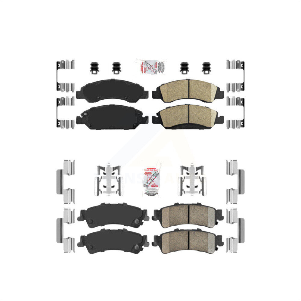 AmeriBRAKES Front Rear Ceramic Disc Brake Pads Kit For Chevrolet Silverado 1500 GMC Sierra Classic Drum rear brakes KNF-101609