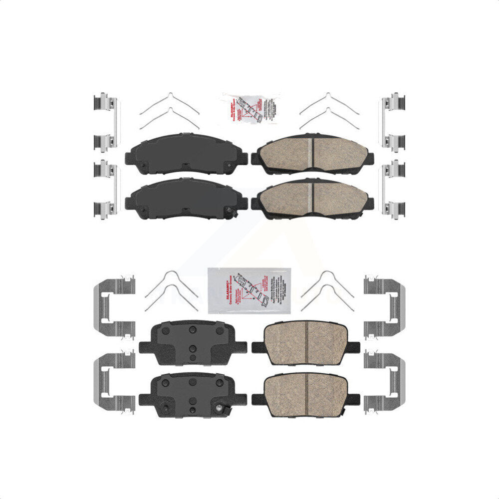 AmeriBRAKES Front Rear Ceramic Disc Brake Pads Kit For Chevrolet Traverse GMC Acadia Cadillac XT5 Buick Enclave Blazer XT6 KNF-100536