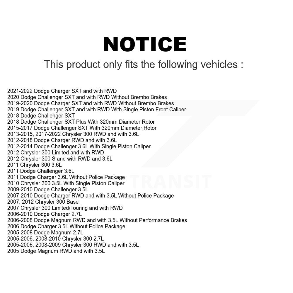 AmeriBRAKES Front Rear Ceramic Disc Brake Pads Kit For Dodge Charger Chrysler 300 Challenger Magnum KNF-100331