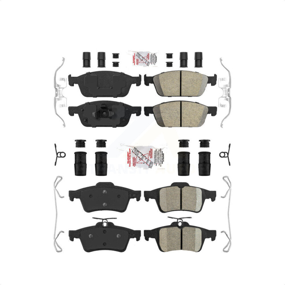 AmeriBRAKES Front Rear Ceramic Disc Brake Pads Kit For Ford Escape Transit Connect KNF-100278