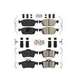 AmeriBRAKES Front Rear Ceramic Disc Brake Pads Kit For Ford Escape Transit Connect KNF-100278