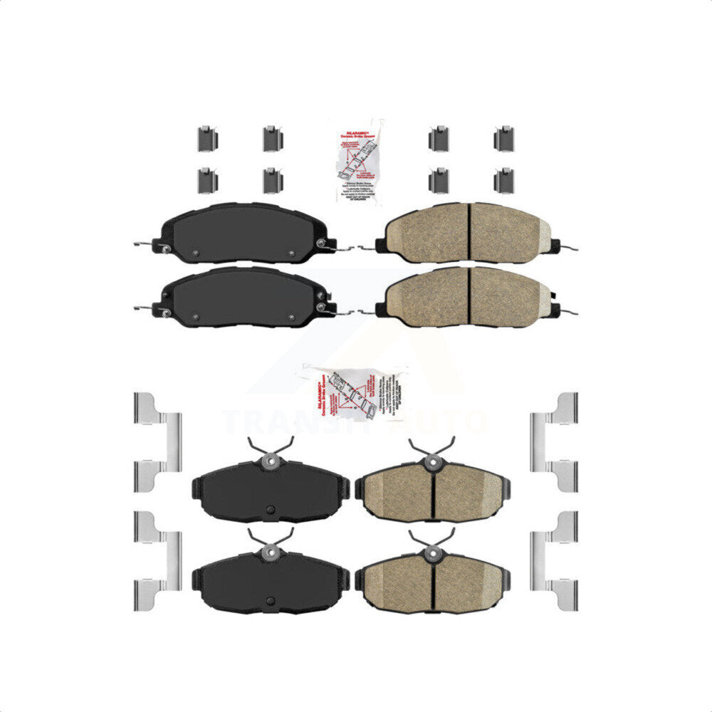 AmeriBRAKES Front Rear Ceramic Disc Brake Pads Kit For Ford Mustang Avanti KNF-101356