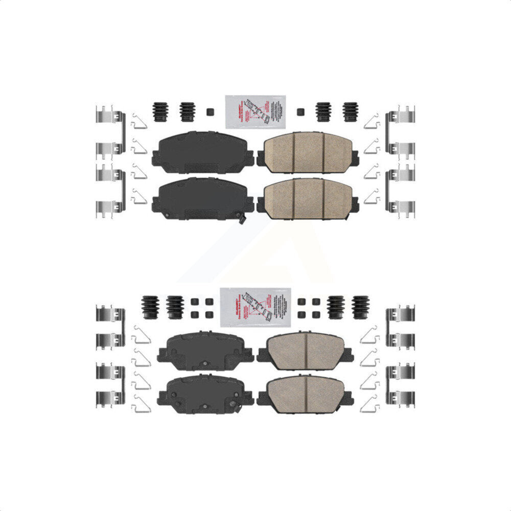 AmeriBRAKES Front Rear Ceramic Disc Brake Pads Kit For Honda CR-V KNF-100408