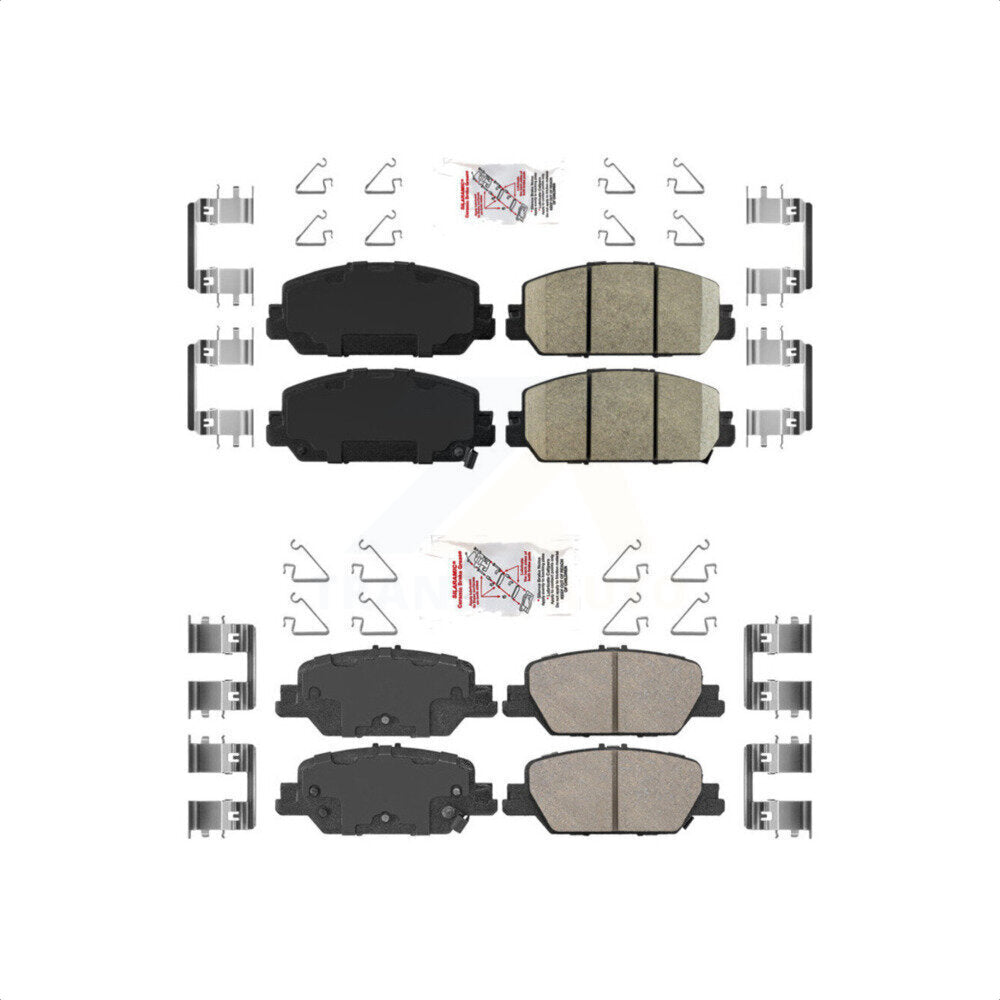 AmeriBRAKES Front Rear Ceramic Disc Brake Pads Kit For Honda CR-V KNF-100411