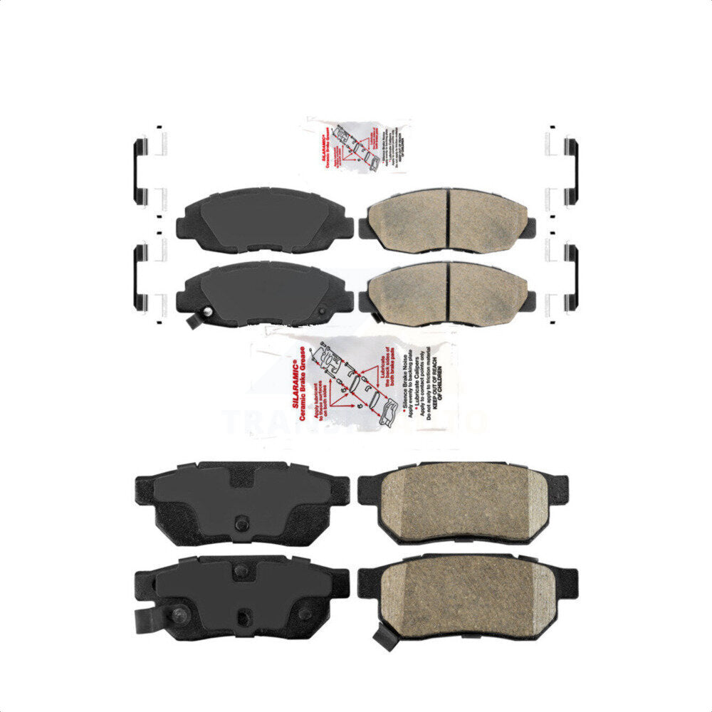 AmeriBRAKES Front Rear Ceramic Disc Brake Pads Kit For Honda Civic Acura EL KNF-100107