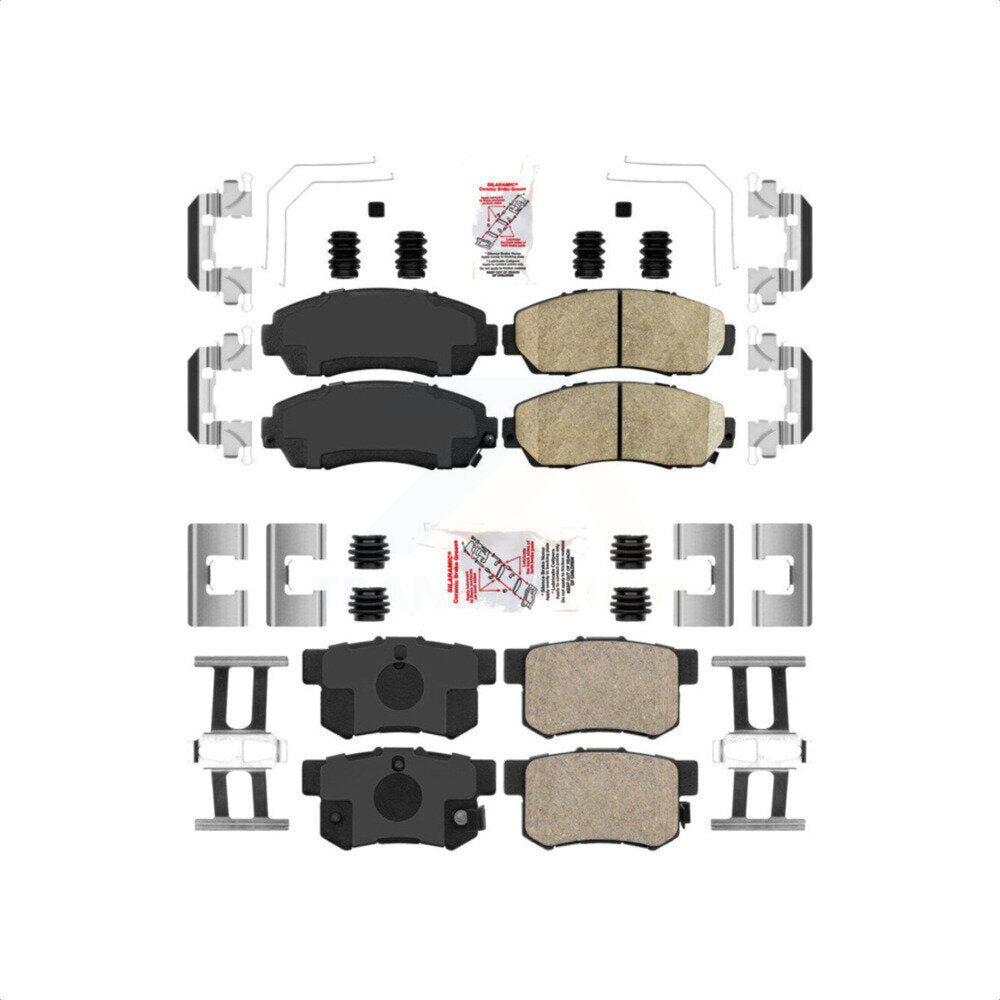 AmeriBRAKES Front Rear Ceramic Disc Brake Pads Kit For Honda Civic Acura RDX KNF-101681